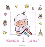 Productafbeelding Dubbele kaart 12x12 hoera 1 jaar